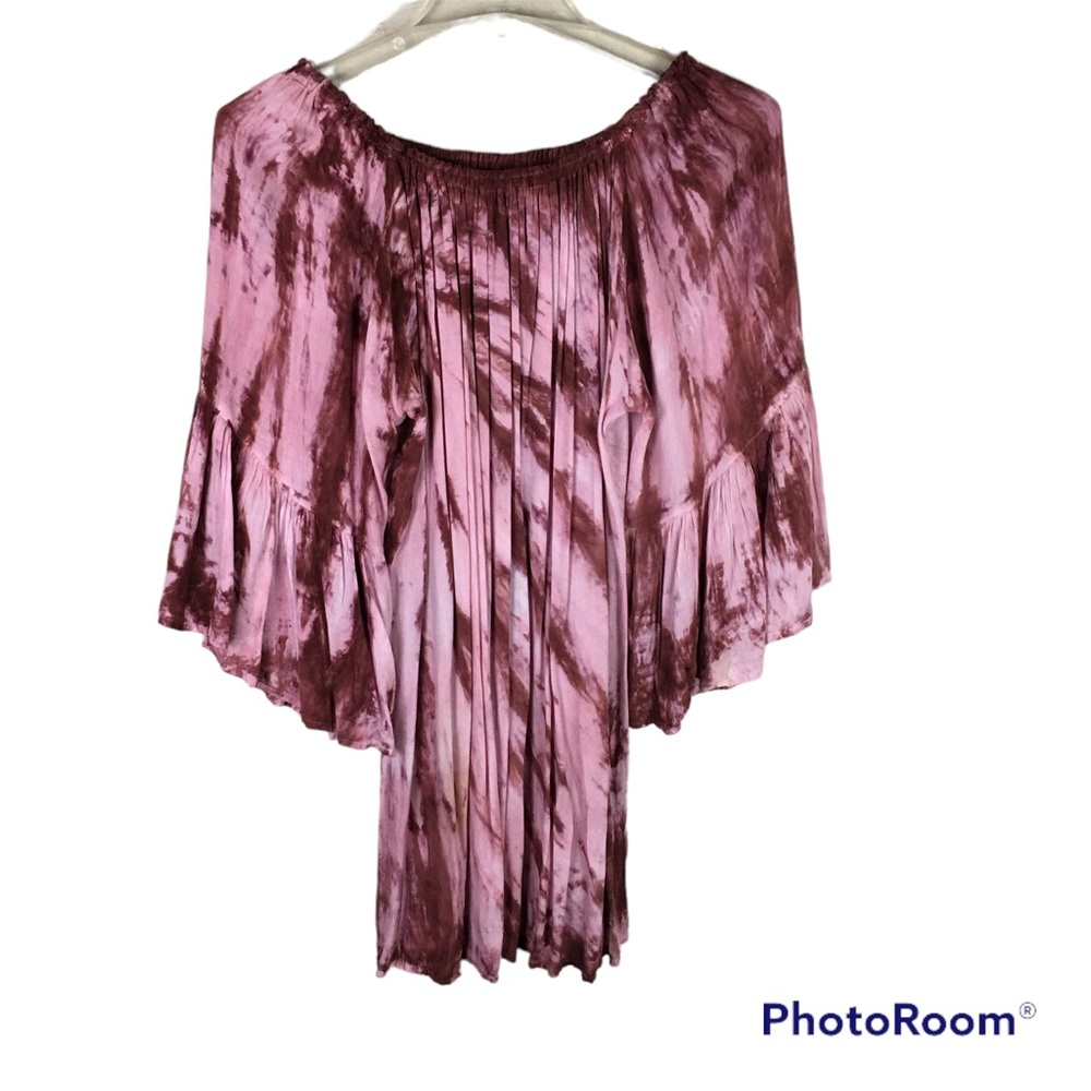 Ace fashion tie-dye bell sleeves mini dress